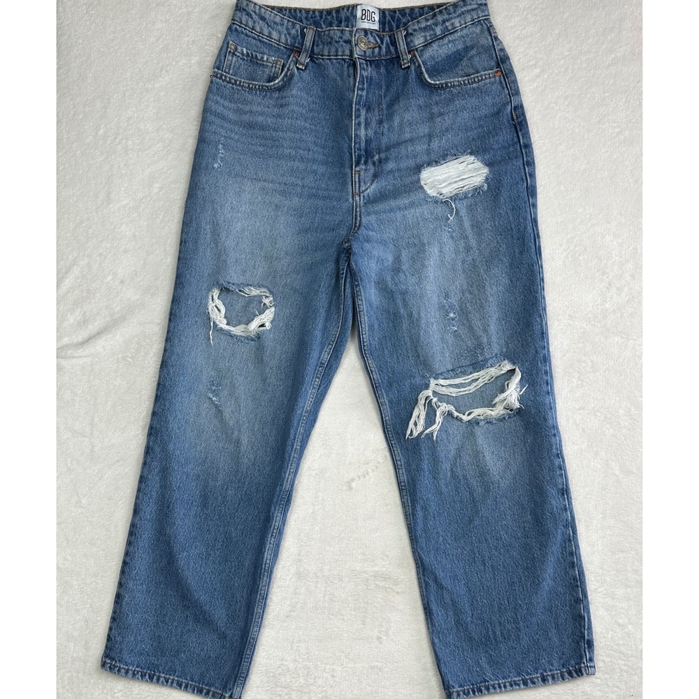 BDG Urban Outfitters High-Rise Vintage Straight Distressed Jeans Blue Size 29